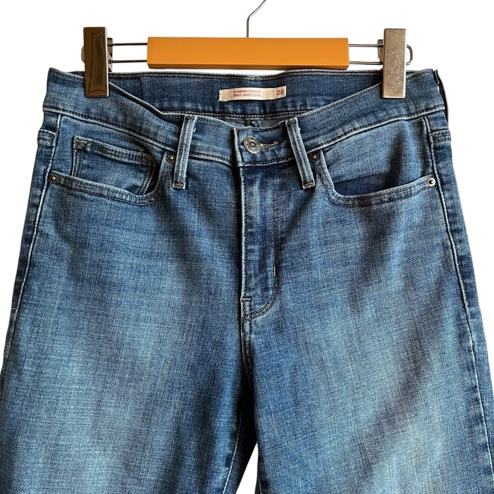 Levi’s Slimming Straight Jeans Dark Wash 28 Lavender Hill - Picture 3 of 15